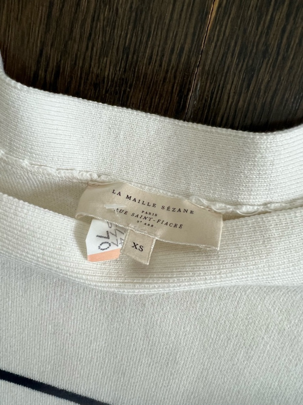 Sezane Alba Cotton Jumper Sweater in Natural Navy XS - Picture 4 of 12